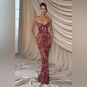 SIAN MAXI DRESS - BURGUNDY
